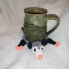 Pair UNIQUE Sparkly Opossum Coasters!! item