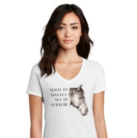 "NEIGH TO NEGLECT. YES TO NURTURE" V-Neck T-Shirt item