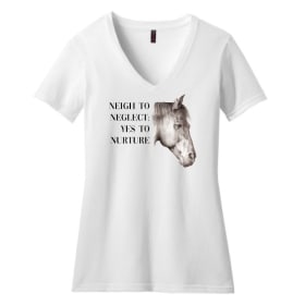 "NEIGH TO NEGLECT. YES TO NURTURE" V-Neck T-Shirt item
