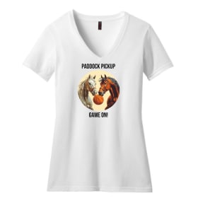 "PADDOCK PICKUP. GAME ON!" V-Neck T-Shirt item