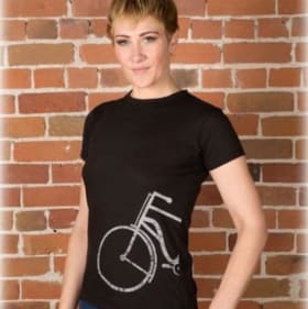 AVAILABLE Womens T-Shirt - Half Bike Print (M fitting) item