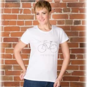 AVAILABLE Women's T-Shirt - Ride with Pride (S to M fitting) item
