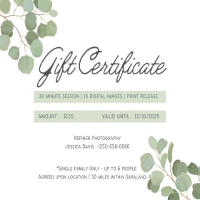 Refiner Photography Gift Certificate ($135) item