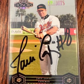 Signed Javy Lopez Baseball Card Baltimore Orioles Card item