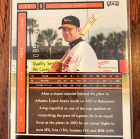 Signed Javy Lopez Baseball Card Baltimore Orioles Card item