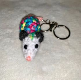 Rainbow Opossum Keychain item