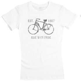 AVAILABLE Women's T-Shirt - Ride with Pride (S to M fitting) item