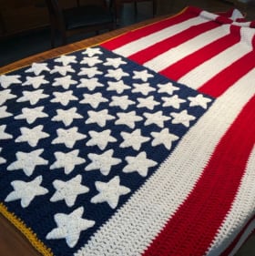 Hand Crochet Walk In Our Boots Afghan item