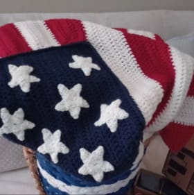 Hand Crochet Walk In Our Boots Afghan item