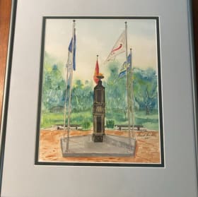 "Walk In Our Boots" Veterans Memorial Watercolor item