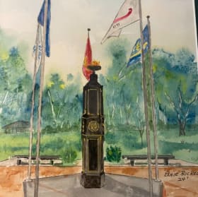"Walk In Our Boots" Veterans Memorial Watercolor item