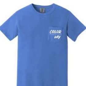 Item #3: ADULT COLOR DAY POCKET TEE- BLUE item