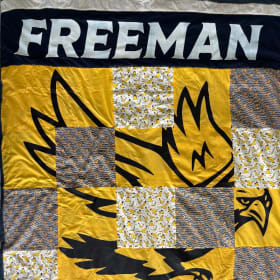 Custom Freeman Golden Eagles Throw Quilt item