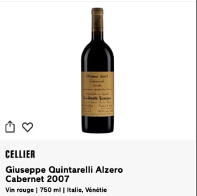 Vin d’exception – Giuseppe Quintarelli Alzero Cabernet 2007 item