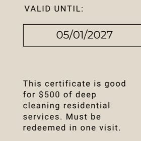 Up North Cleaning $500 Gift Certificate item