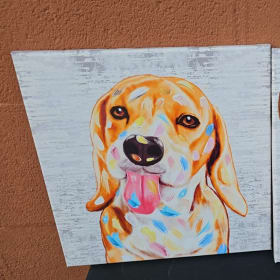 Colorful Dog Canvas Wall Art item