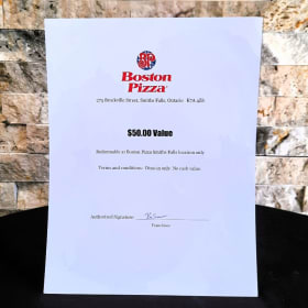 SOLD Boston Pizza gift certificate (Smiths Falls location) item