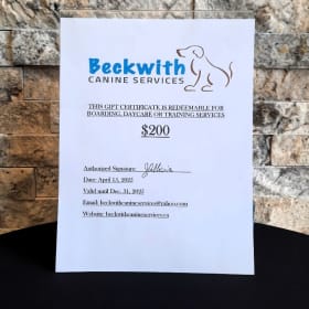 Beckwith Canine Services Gift Certificate item