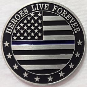 Send Blue Line Heroes Live Forever Challenge Coin item