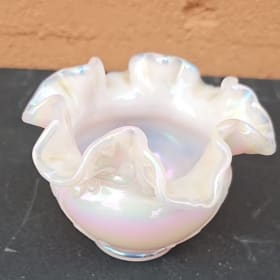 White Pearlescent Glass Bowl item