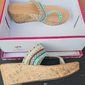 Turquoise 2 1/2" Platform Sandals Size 7.5M item