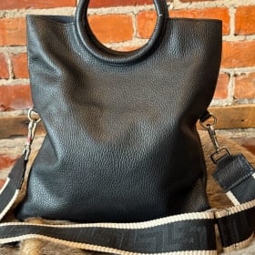 SOURCED ITALY MODERN CROSSBODY WITH HOOP HANDLES item