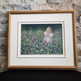 AVAILABLE Framed Art - Girl in field of flowers item