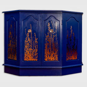 Blue Credenza with Copper Stenciling item