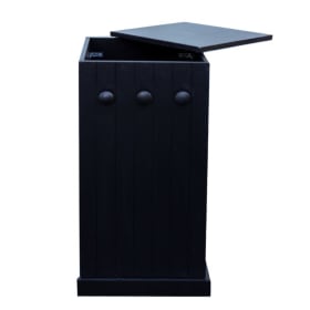 Classic Black Umbrella Stand with Lift-Top Lid item