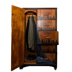 Hand-Painted Rustic Lake Armoire item