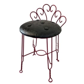 Vintage Whimsical Wrought Iron Stool item