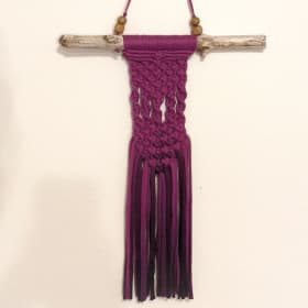 Purple Up-cycled Macrame Wall Hanging item