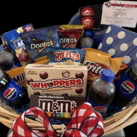 Pizza Hut and Shipley Doughnut party basket item