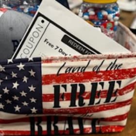 Land of the Free because of the Brave - basket of goodies item
