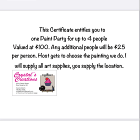 Item 12: Paint Party Gift Certificate item