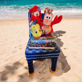 “Under the Sea” crochet covered Melissa & Doug Reading Chair item