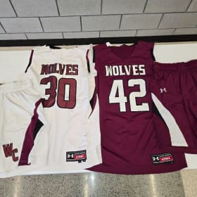 2015 Boys Basketball Jersey Set (13 White and 13 Maroon) item