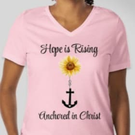 Pink V-neck T-shirt (M) item