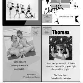 PICK A TEMPLATE -QUARTER PAGE  BLACK AND WHITE item