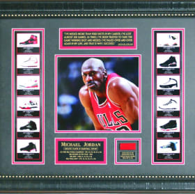 Micael Jordan with Game Used Court print item
