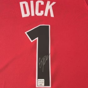 Authentic, signed Grady Dick Raptors jersey item