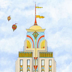 Own your very own "mini" whimsical Art Deco Tower Title Work item