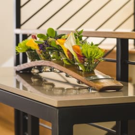 Wine Barrel Centerpiece with Glasses item