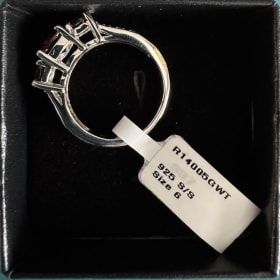 Brilliant Sterling Silver Garnet & Topaz Designer Ring item