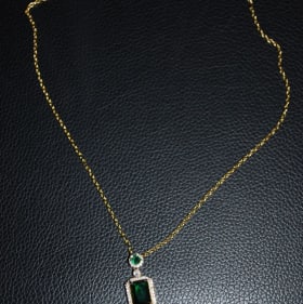 Emerald Cut Necklace W/Topaz item