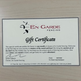 Fencing /archery classes - 1 month item