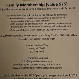 Vermont Granit Museum Membership item