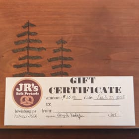 'JR's Pretzels' Gift card ($50) item
