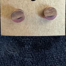 Mini Circle Wood Earrings item