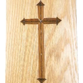 Hand-crafted Wooden Box with Cross Etching item